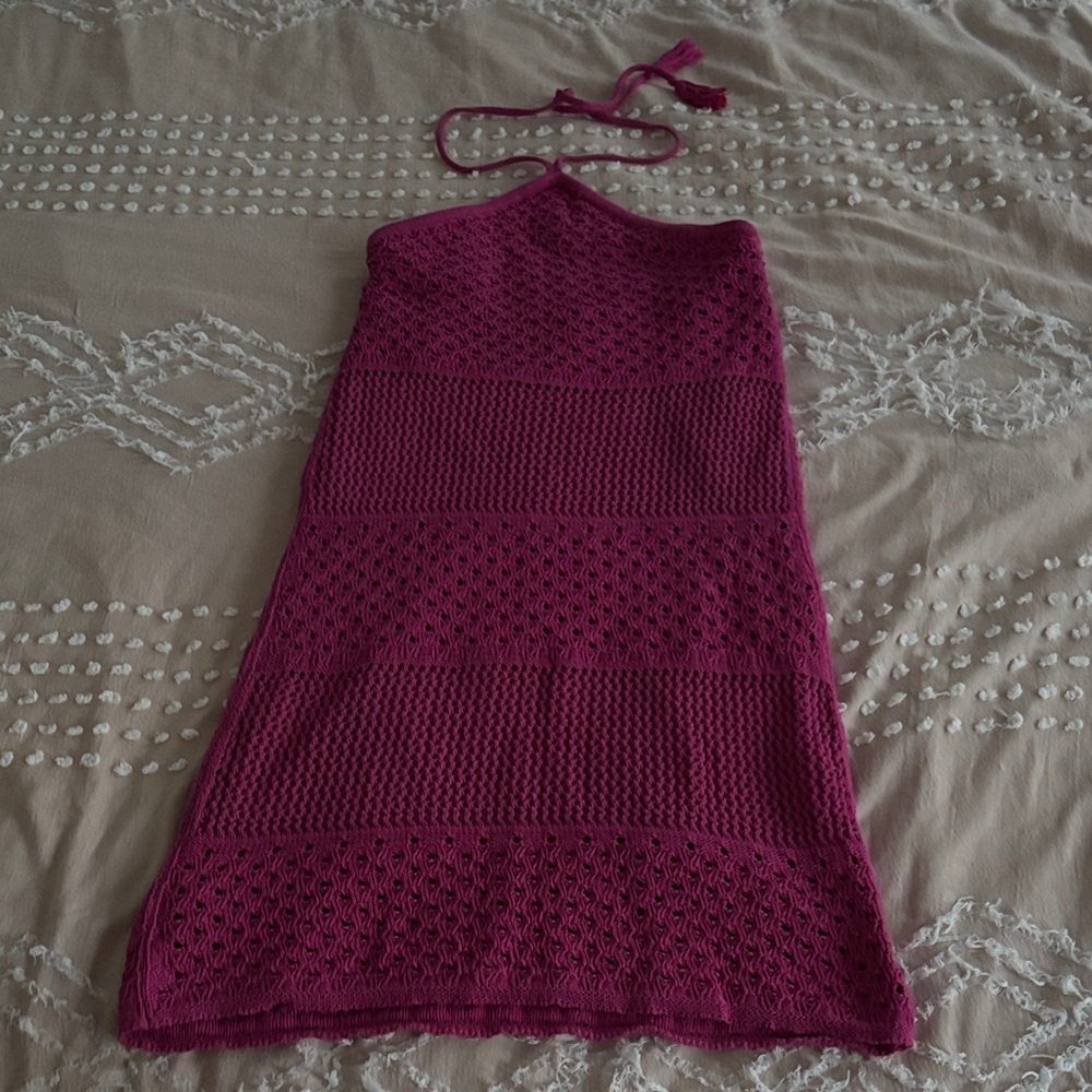 Old Navy Magenta Pink Crochet Knit Dress